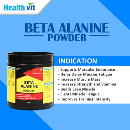 Healthvit Fitness Beta-Alanine Pre-Workout 200 Gm (0.44lbs) Powder | Unflavoured