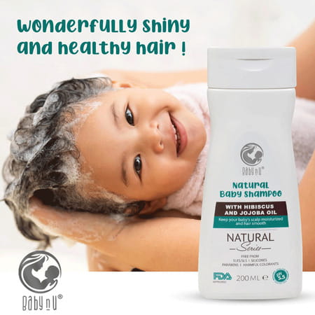 Babynu Natural Baby Shampoo With Hibiscus And Jojoba Oil Ph 5.5 Balanced (200Ml)