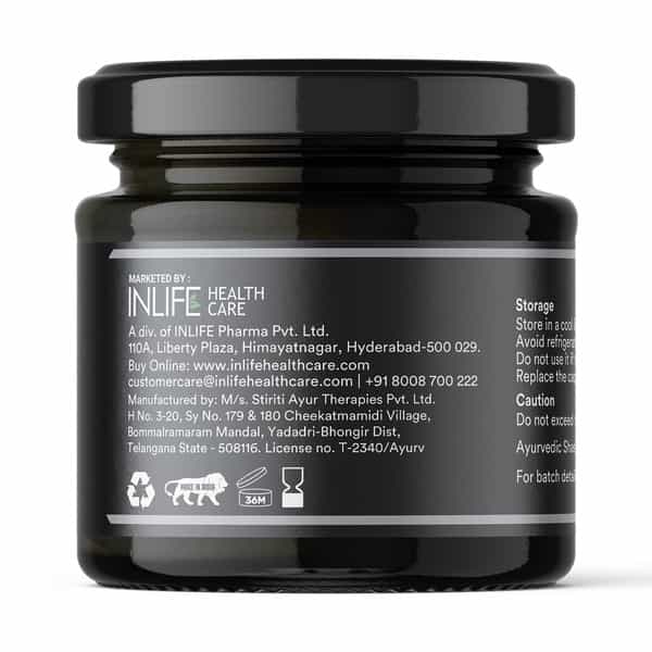 Inlife Shilajit Resin | Original Himalayan & Natural Shilajeet | 75% Fulvic Acid | Ayurvedic - 20G