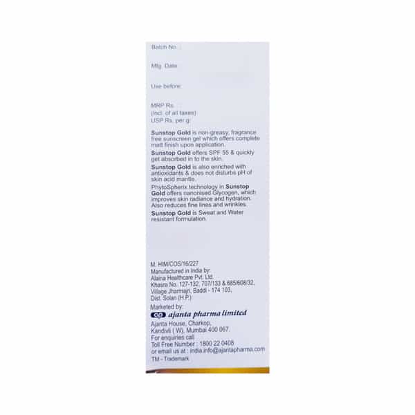 Sunstop Gold Cream 50 G