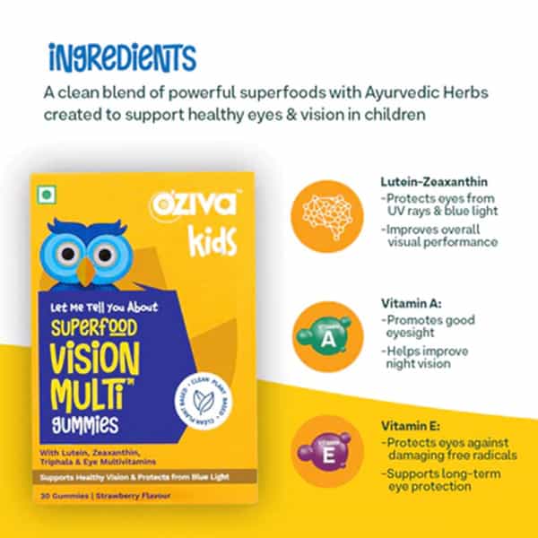 Oziva Kids Superfood Vision Multi Gummies (30 Gummies)