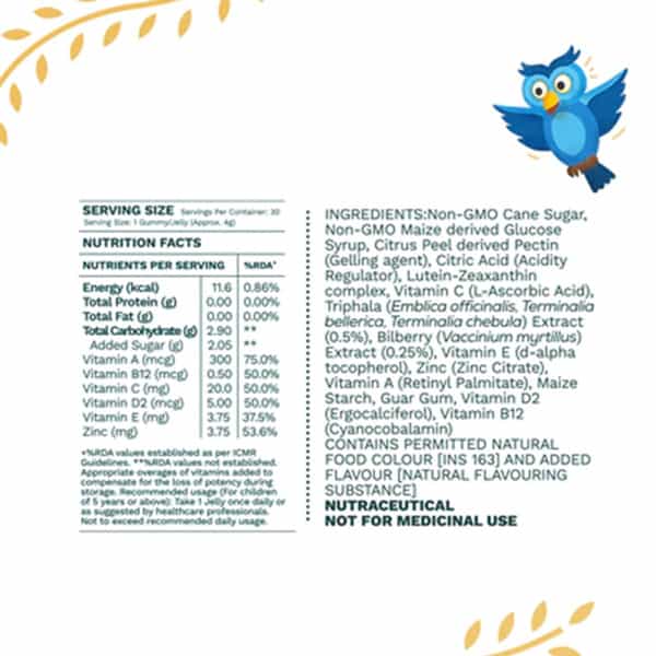 Oziva Kids Superfood Vision Multi Gummies (30 Gummies)