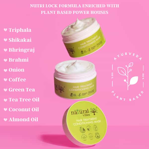 Natural Vibes Hair Treatment Conditioning Mask 100 G With Onion & Coconut
