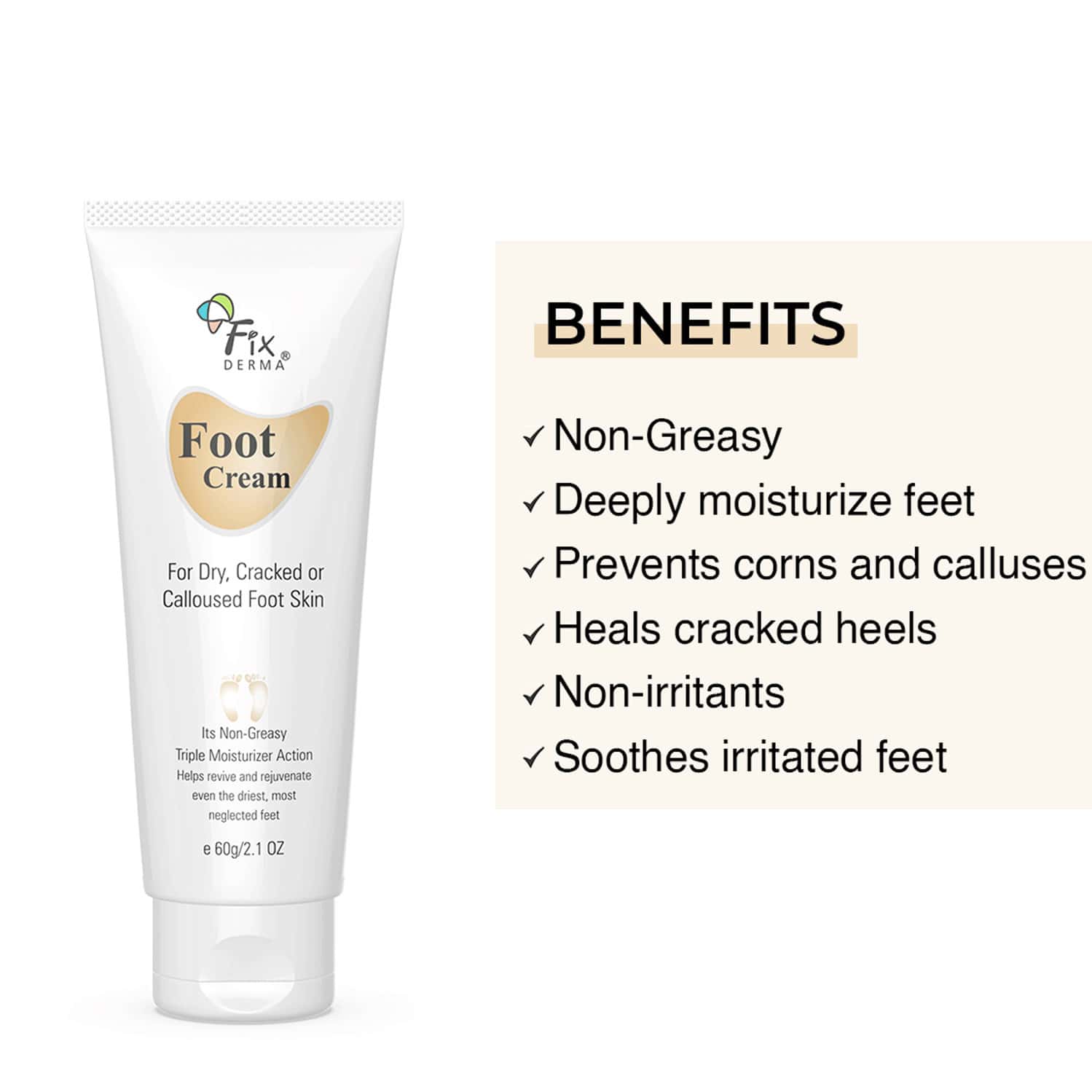 Buy FIXDERMA FOOT CREAM FOR DRY CRACKER OR CALLOUSED FOOT SKIN