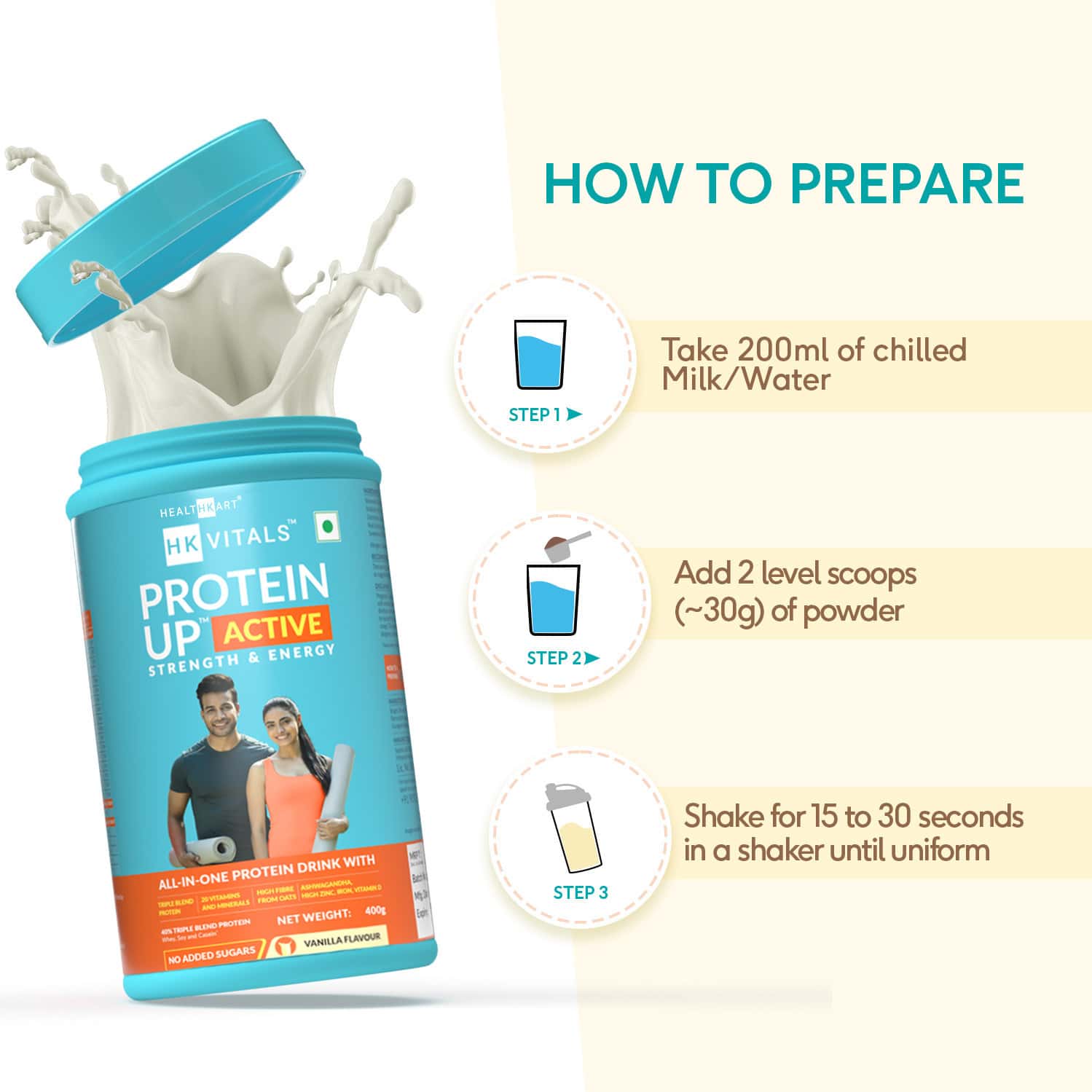 Buy HEALTHKART HK VITALS PROTEINUP ACTIVE, ALL IN ONE TRIPLE BLEND