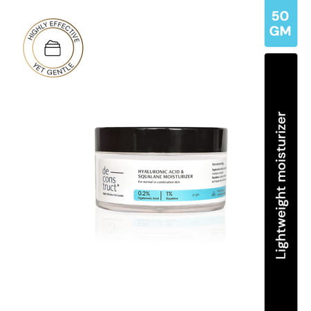 Deconstruct Hyaluronic Acid & Squalane Moisturizer - 0.2% Hyaluronic Acid + 1% Squalane | 50 Gm