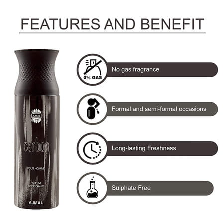 Ajmal Aurum & Carbon & Silvershade Deodorant Spray - For Men & Women (200 Ml Pack Of 3)