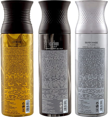 Ajmal Aurum & Carbon & Silvershade Deodorant Spray - For Men & Women (200 Ml Pack Of 3)