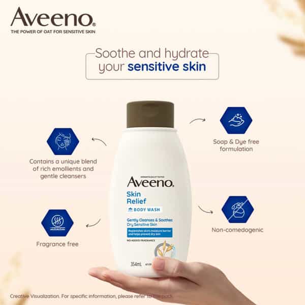 Aveeno Skin Relief Body Wash For Dry Sensitive Skin 354 Ml