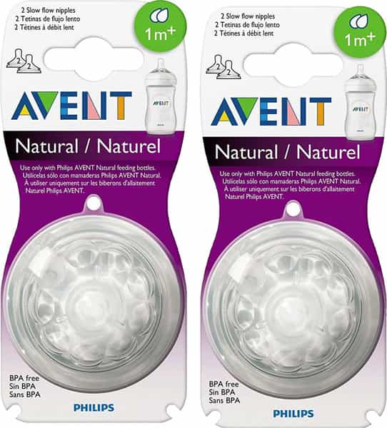 Philips Avent Natural Teat Slow Flow (1M+) - 2Pkt (4 Pcs)