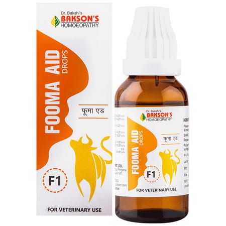 Baksons Homoeopathy Fooma Aid F1 Drops For Veterinary Use 30 Ml