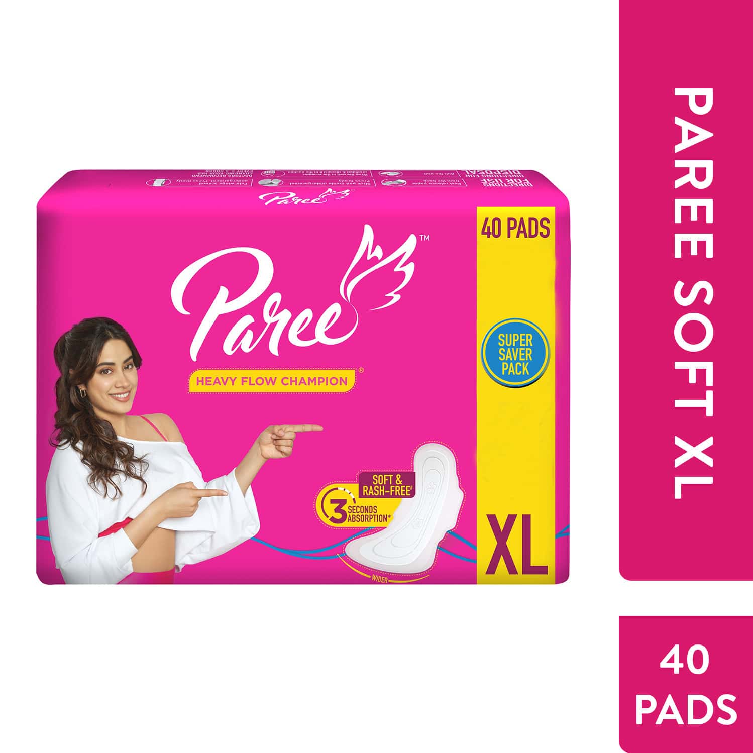 Buy PAREE SOFT & RASH FREE SANITARY PADS FOR HEAVY FLOW 40 PADS XL Online & Get Upto 60 OFF at