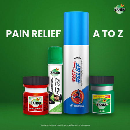 Zandu Balm For Instant Pain Relief From Cold | Headache & Body | 10Ml