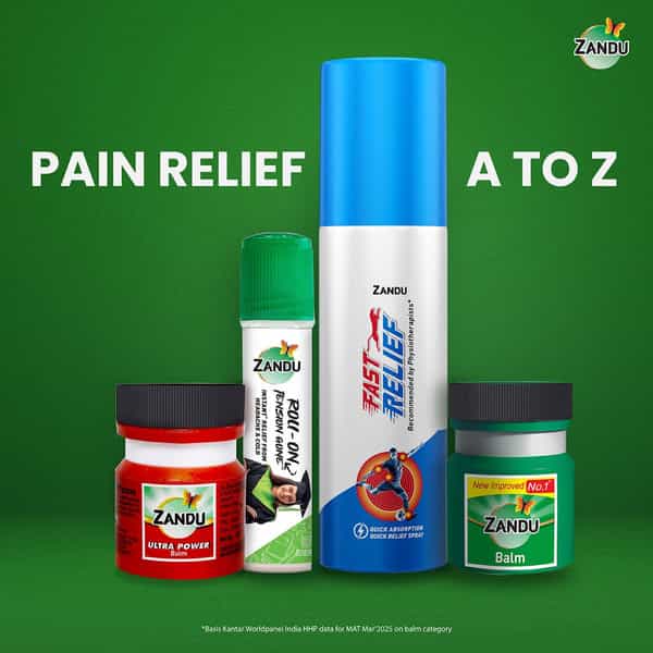 Zandu Balm For Instant Pain Relief From Cold | Headache & Body | 10Ml
