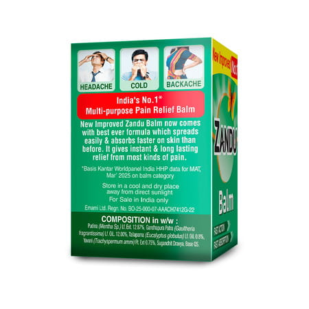 Zandu Balm For Instant Pain Relief From Cold | Headache & Body | 10Ml