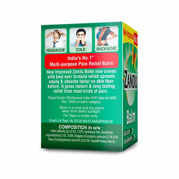 Zandu Balm For Instant Pain Relief From Cold | Headache & Body | 10Ml