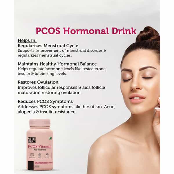 Sheneed Pcos Vitamin For Women For Acne | Facial Hair-Myo-Inositol-60 Capsules (60 Capsules)