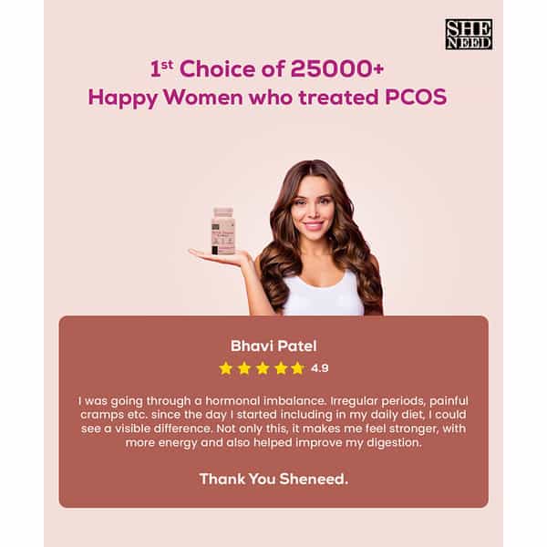 Sheneed Pcos Vitamin For Women For Acne | Facial Hair-Myo-Inositol-60 Capsules (60 Capsules)