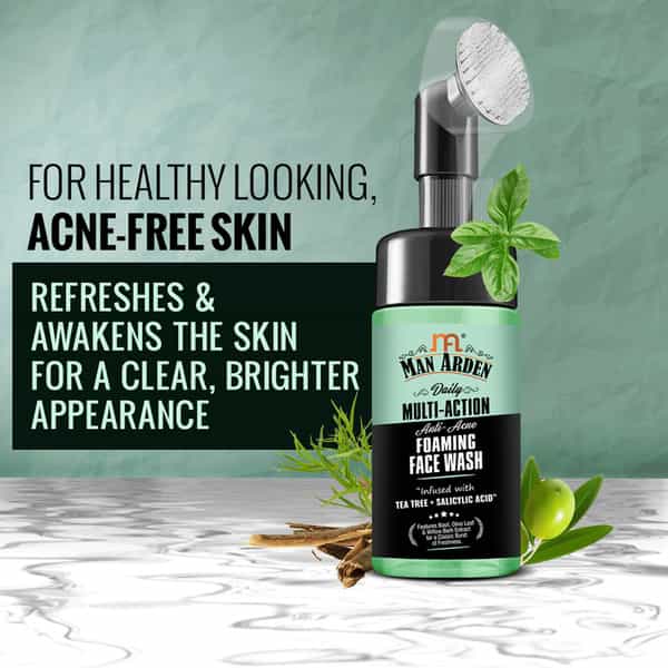 Man Arden Daily Multi-Action Anti - Acne Foaming Face Wash Tea Tree + Salicylic No Sls 120Ml