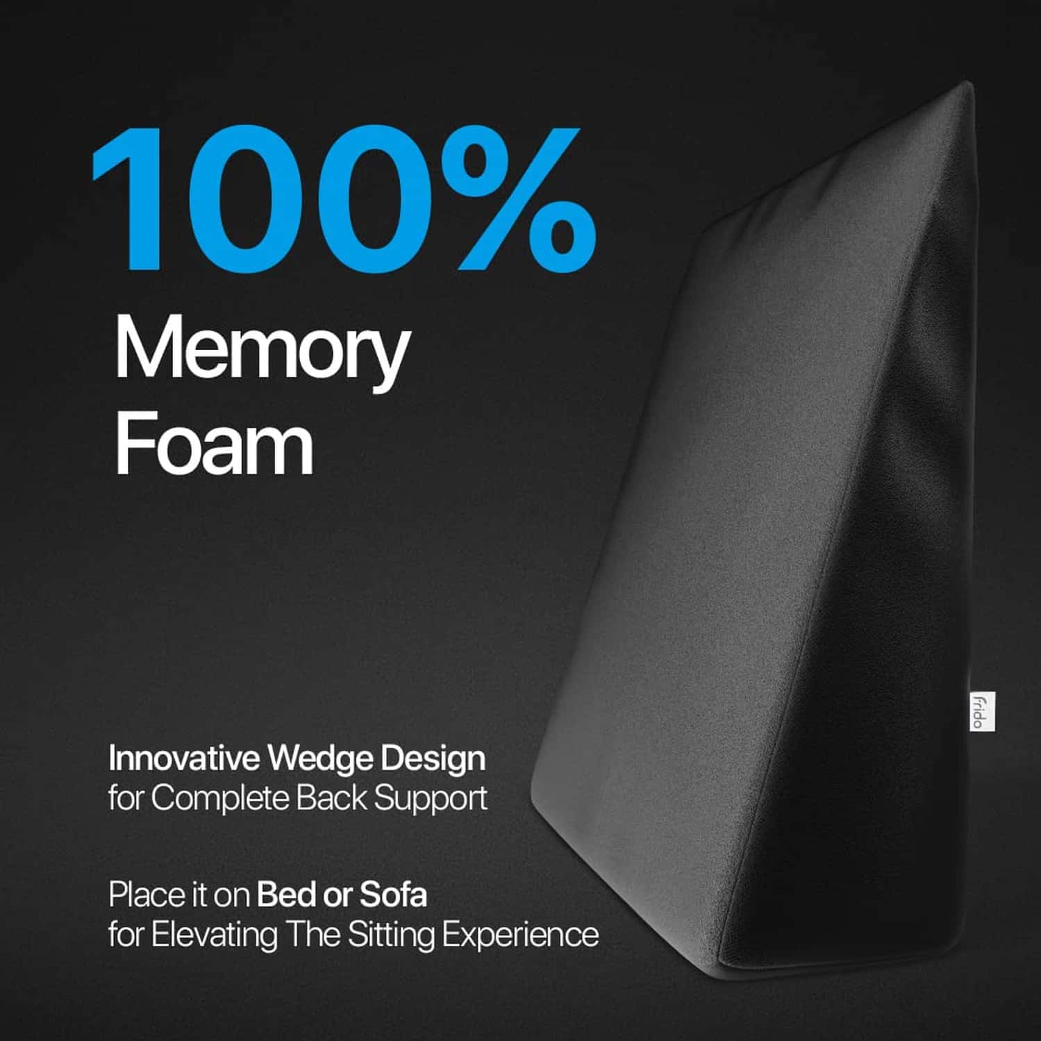 Buy FRIDO COMPLETE BACK SUPPORT WEDGE CUSHION MADE WITH MEMORY FOAM + 2