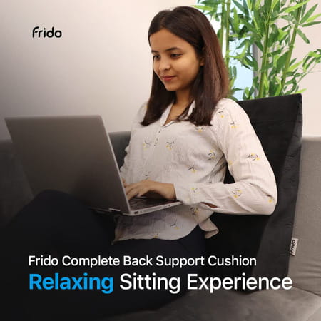 Frido Complete Back Support Wedge Cushion Made With Memory Foam + 2 Premium Removable Covers