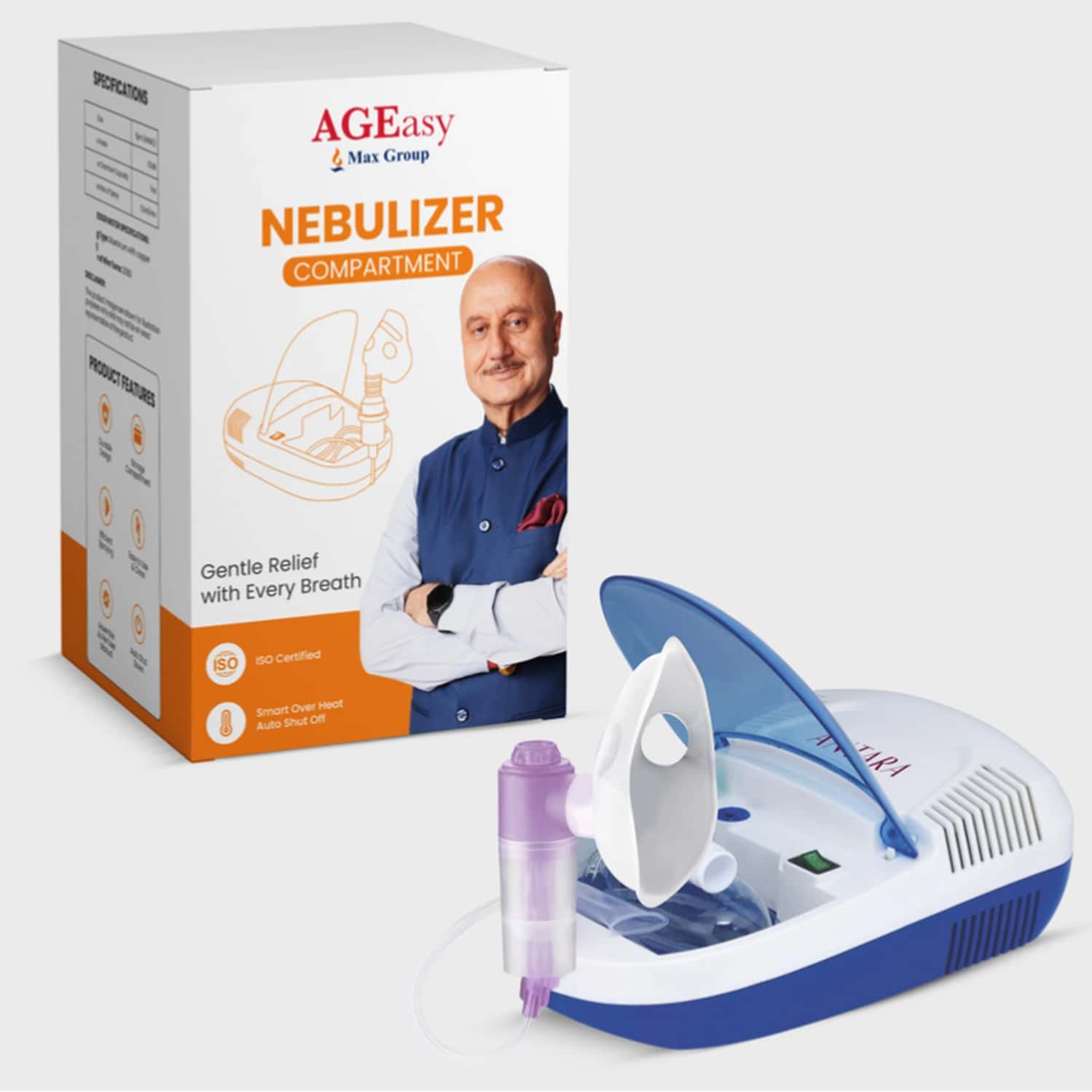 Ageasy (Max Group) Nebulizing Machine With Compartment | For Kids & Adults