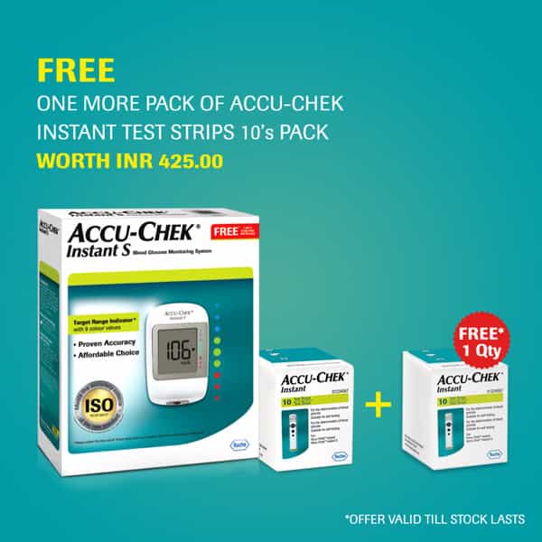 Accu-Chek Instant S Blood Glucose Monitoring System | Glucometer | Free 2 X 10 Test Strips