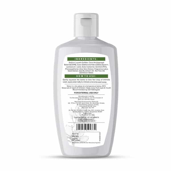 Sheneed Dryness Relief Feminine Intimate Wash|Reduces Flaky Skin|Improves Hydration | Softness|100Ml