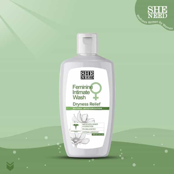 Sheneed Dryness Relief Feminine Intimate Wash|Reduces Flaky Skin|Improves Hydration | Softness|100Ml