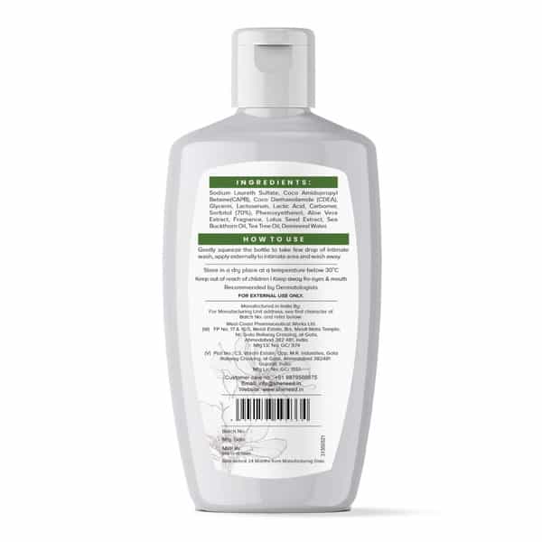 Sheneed Dryness Relief Feminine Intimate Wash|Reduces Flaky Skin|Improves Hydration | Softness|100Ml