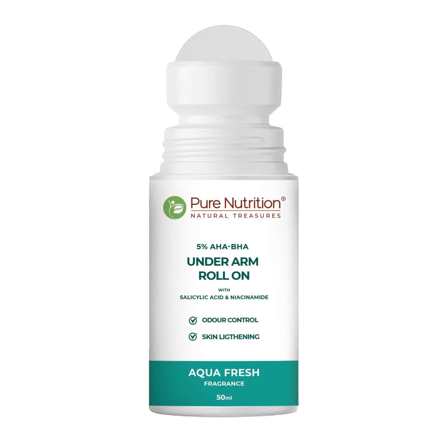 Pure Nutrition 5% Aha Bha Underarm Roll On For Women & Men 50 Ml