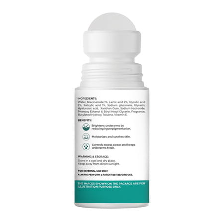 Pure Nutrition 5% Aha Bha Underarm Roll On For Women & Men 50 Ml