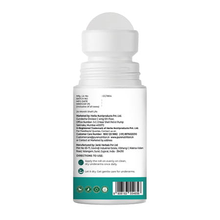 Pure Nutrition 5% Aha Bha Underarm Roll On For Women & Men 50 Ml