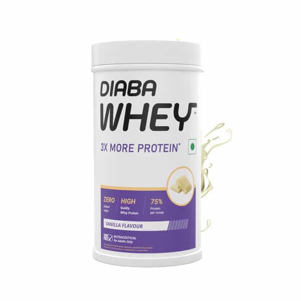 Diaba Whey Protein Vanilla Flavour 3X More Protein Jar Of 400Gm