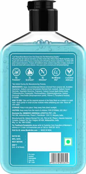 Man Arden Blue Wave Luxury Body Wash Infused With Shea Butter & Vitamin E 250Ml