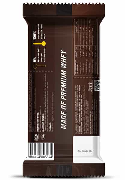Happilo Premium Mocha Brownie Protein Bar 50G
