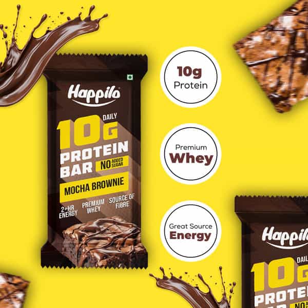 Happilo Premium Mocha Brownie Protein Bar 50G