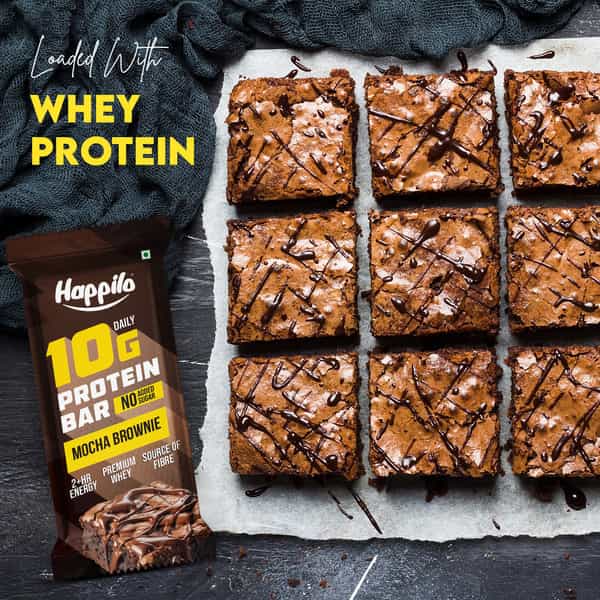 Happilo Premium Mocha Brownie Protein Bar 50G