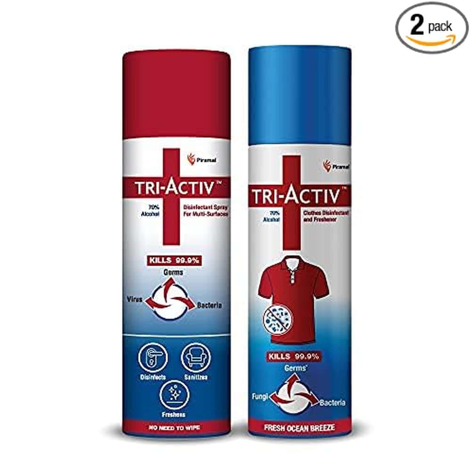 Tri-Activ Disinfectant Spray (230ml) + Clothes Disinfectant And Freshener (230 Ml)