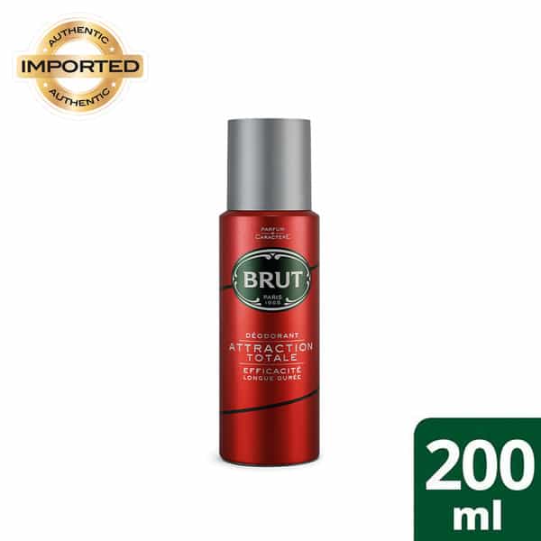 Brut Attraction Totale Deodorant Spray For Men Long Lasting Woody Fragrance 200 Ml