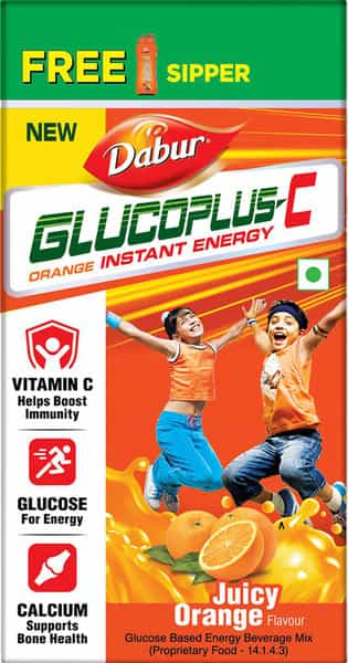 Dabur Glucoplus C Orange Powder 500 Gm (Sipper Free)
