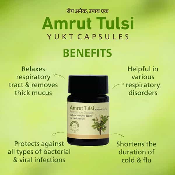 Amrut Tulsi Capsules 10 Capsules (Pack Of 4)