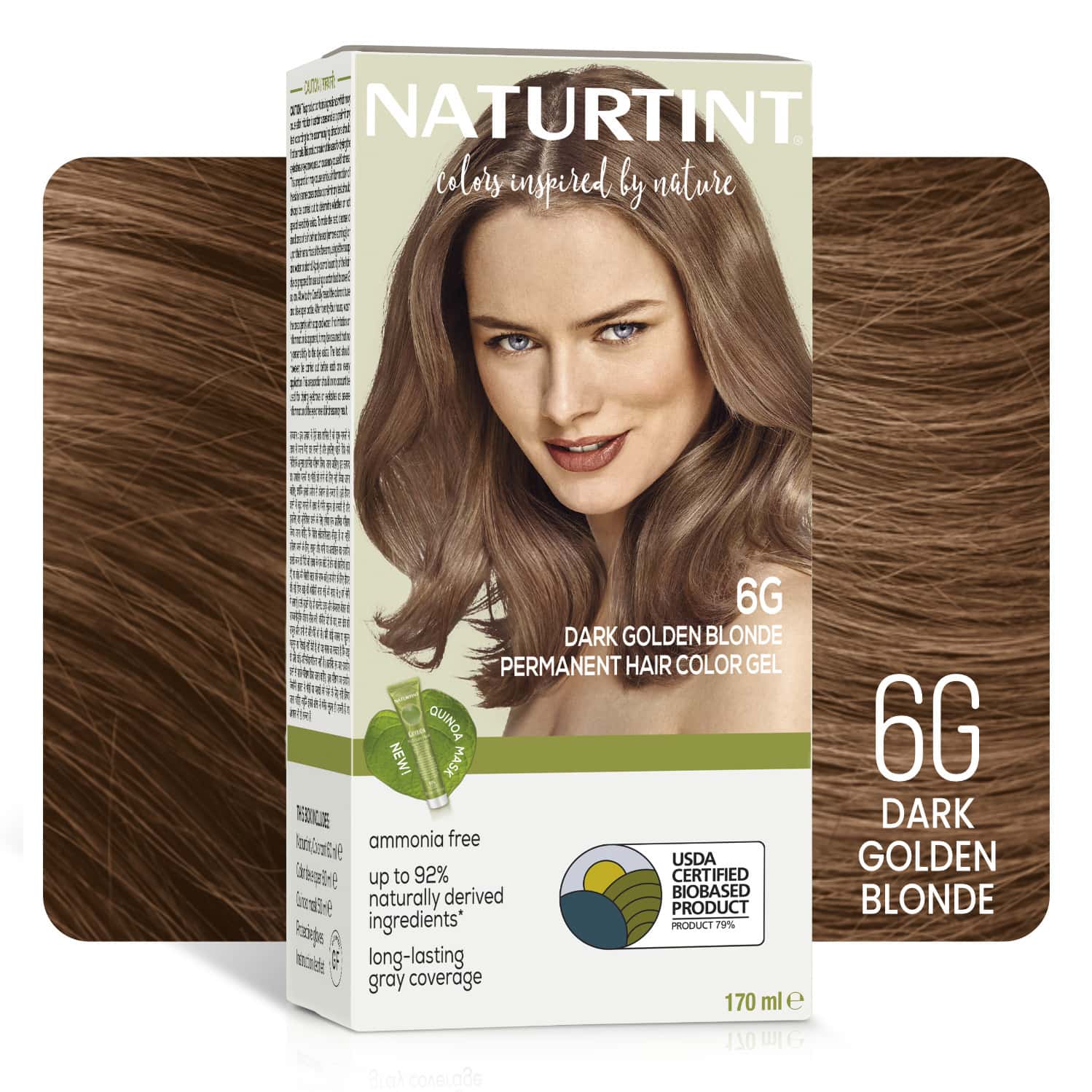 Naturtint Permanent Hair Colour 6g Dark Golden Blonde 170ml Ammonia Free 92% Natural Ingredients