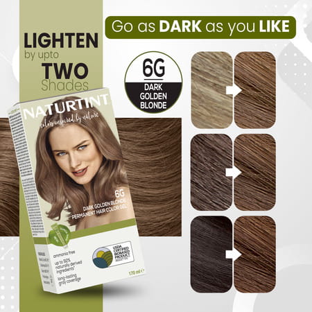 Naturtint Permanent Hair Colour 6g Dark Golden Blonde 170ml Ammonia Free 92% Natural Ingredients