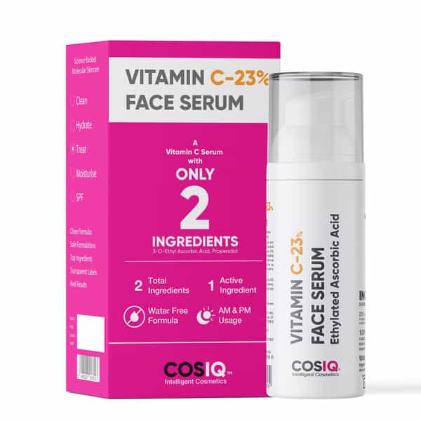 Cos-Iq Vitamin C-23% Face Serum 30Ml | Only 2 Ingredients | Safe Effective Skin Brightening Serum