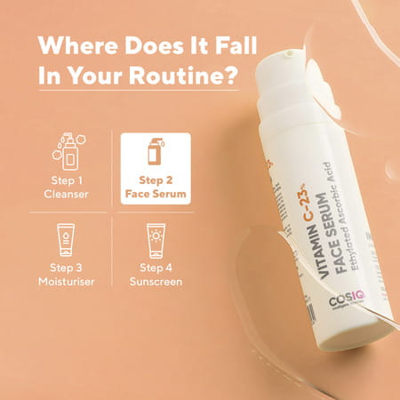 Cos-Iq Vitamin C-23% Face Serum 30Ml | Only 2 Ingredients | Safe Effective Skin Brightening Serum