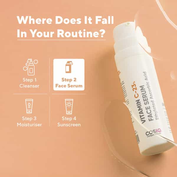 Cos-Iq Vitamin C-23% Face Serum 30Ml | Only 2 Ingredients | Safe Effective Skin Brightening Serum