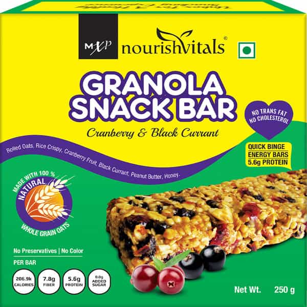 Nourishvitals Granola Snack Bar (Cranberry And Black Currant) 250 G