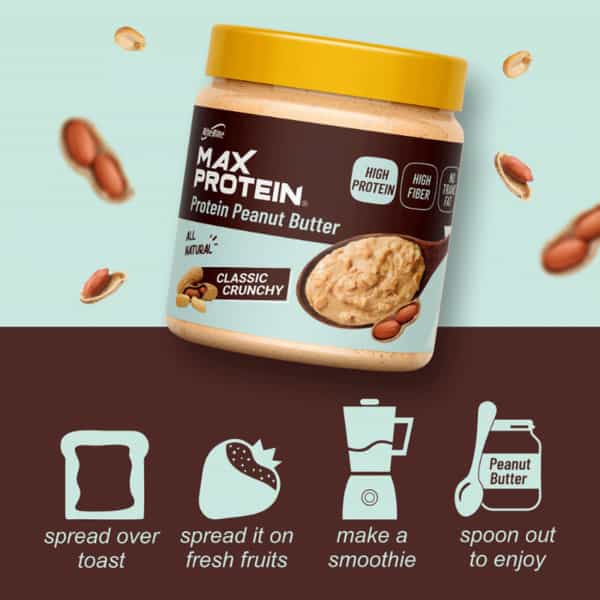 Max Protein Peanut Spread - Classic Crunchy [340 Gm] - Pack Of 1