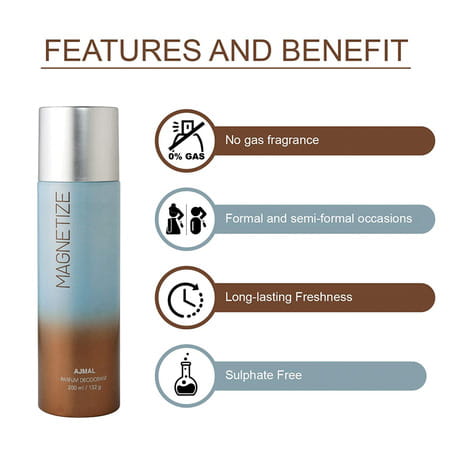 Ajmal 1 Evoke Silver Edition For Him For Men & 3 Magnetize For Men & Women Deo Each 200ml Pack Of 4